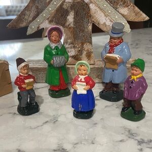 Set 5 VTG CHRISTMAS Paper
Mache GERMANY Carolers
Family US ZONE 4 1/2" to 2 7/8"